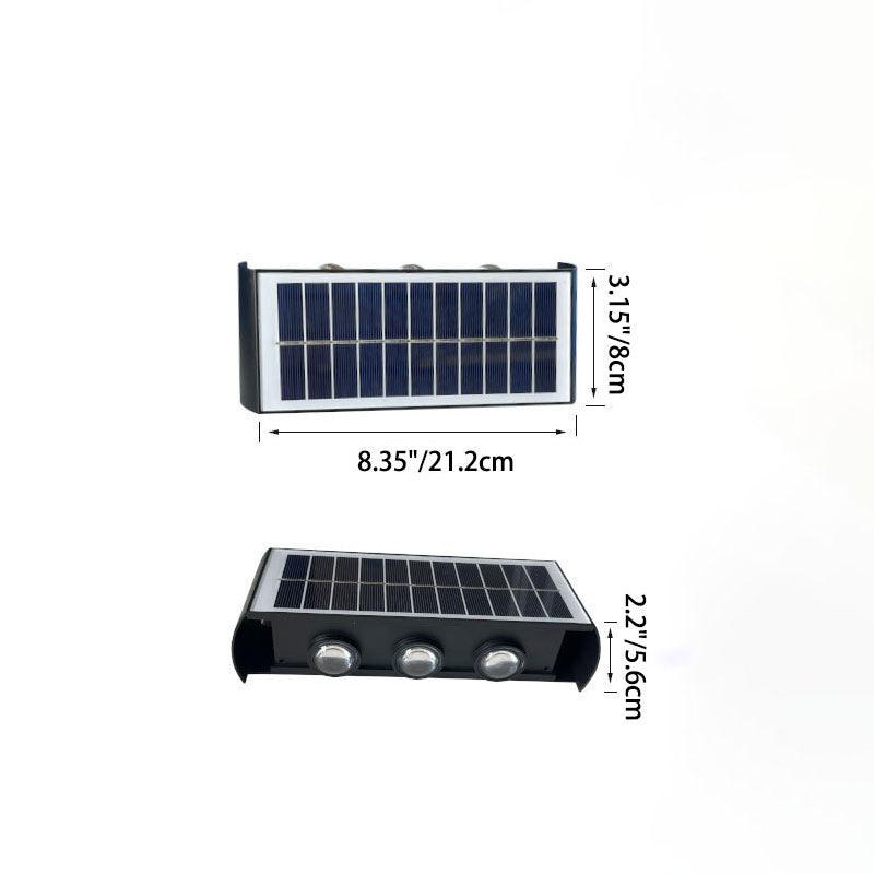 Lisslune | Modern Simplicity Solar Waterproof Rectangular ABS PMMA LED Wall Light Lamp For Outdoor Patio