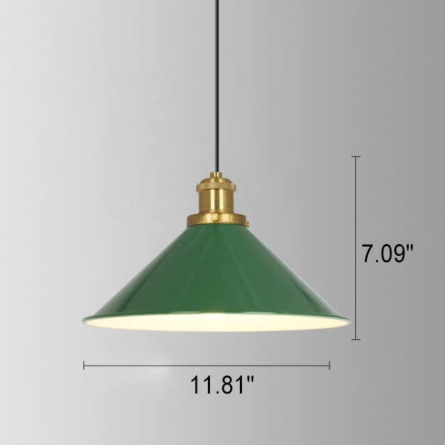 Lisslune | RetroDome Industrial Vintage Pendant Light | Green Iron Dome Design | Single Light | Rustic Ceiling Lighting