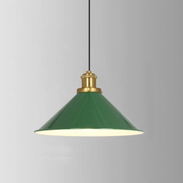 Lisslune | RetroDome Industrial Vintage Pendant Light | Green Iron Dome Design | Single Light | Rustic Ceiling Lighting