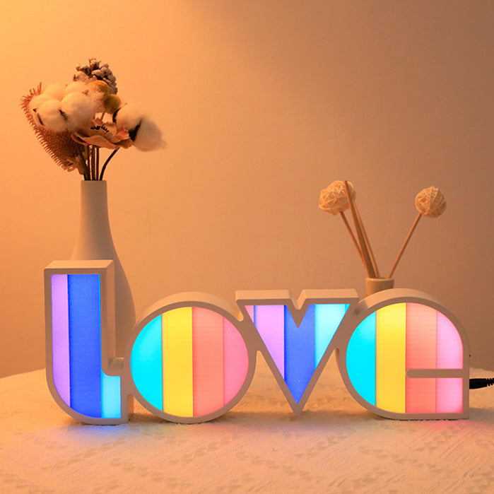 Lisslune | Modern Art Deco waterproof PS LOVE letters LED table lamp for the bedroom