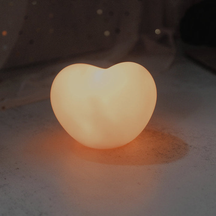 Lisslune | LuvSphere Silicone LED Night Light | Heart-Shaped Design | Table Lamp | Warm Mood Light | Decorative