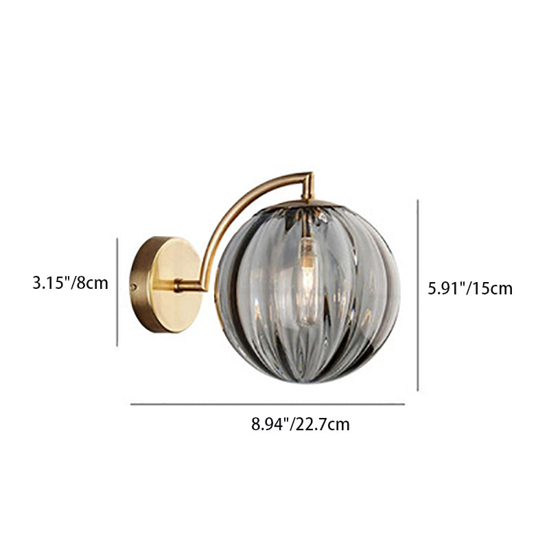Lisslune | Contemporary Scandinavian Round Ball Iron Glass 1-Light Wall Lamp for Living Room
