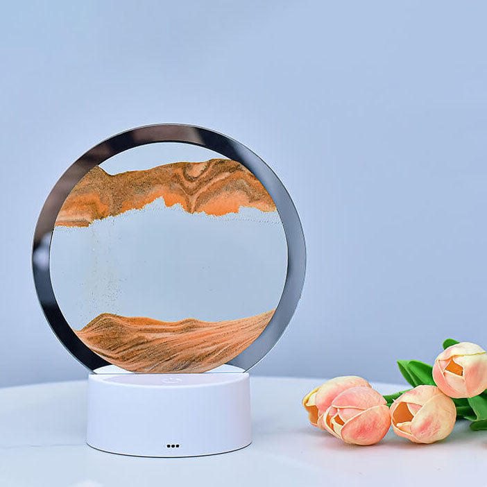Lisslune | Creative Round Hourglass Quicksand 3D LED Night Light Table Lamp