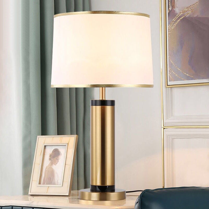 Lisslune | Modern Transitional Cylinder Iron Fabric 1-Light Table Lamp for the Living Room
