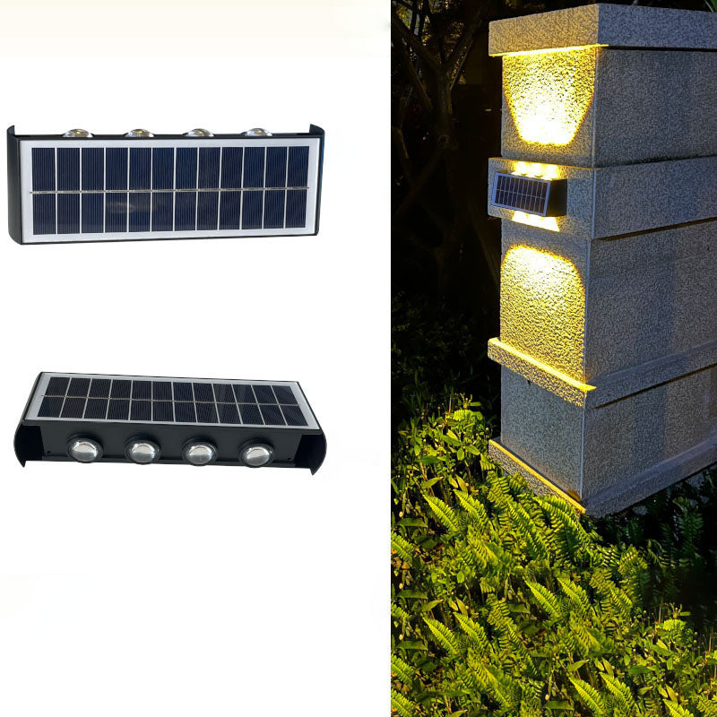 Lisslune | Modern Simplicity Solar Waterproof Rectangular ABS PMMA LED Wall Light Lamp For Outdoor Patio