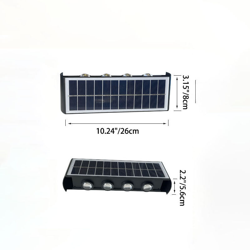 Lisslune | Modern Simplicity Solar Waterproof Rectangular ABS PMMA LED Wall Light Lamp For Outdoor Patio