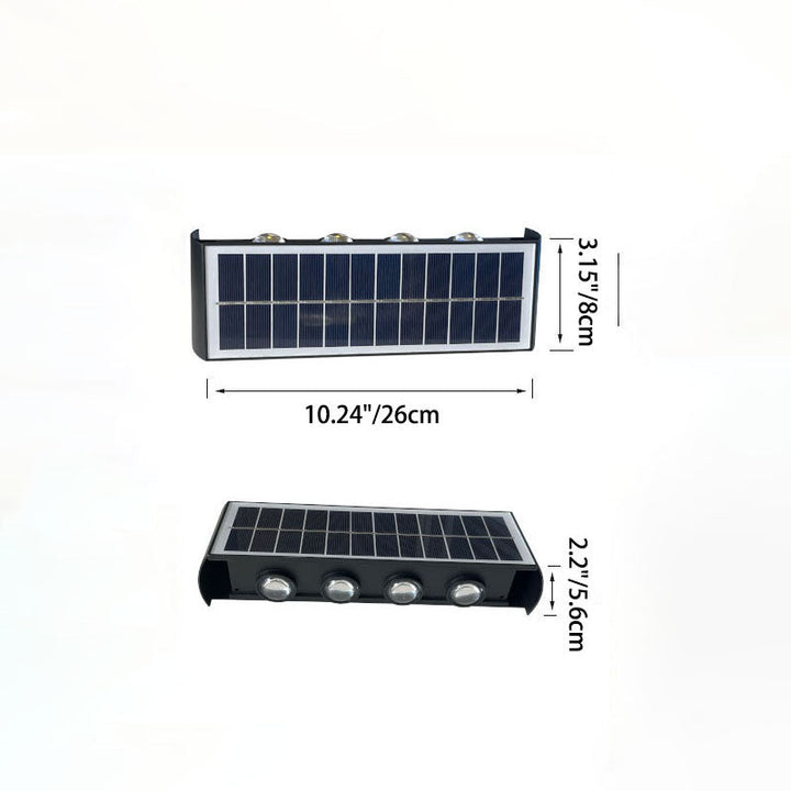 Lisslune | Modern Simplicity Solar Waterproof Rectangular ABS PMMA LED Wall Light Lamp For Outdoor Patio