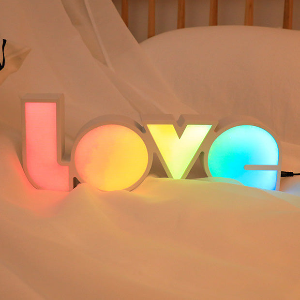 Lisslune | Modern Art Deco waterproof PS LOVE letters LED table lamp for the bedroom