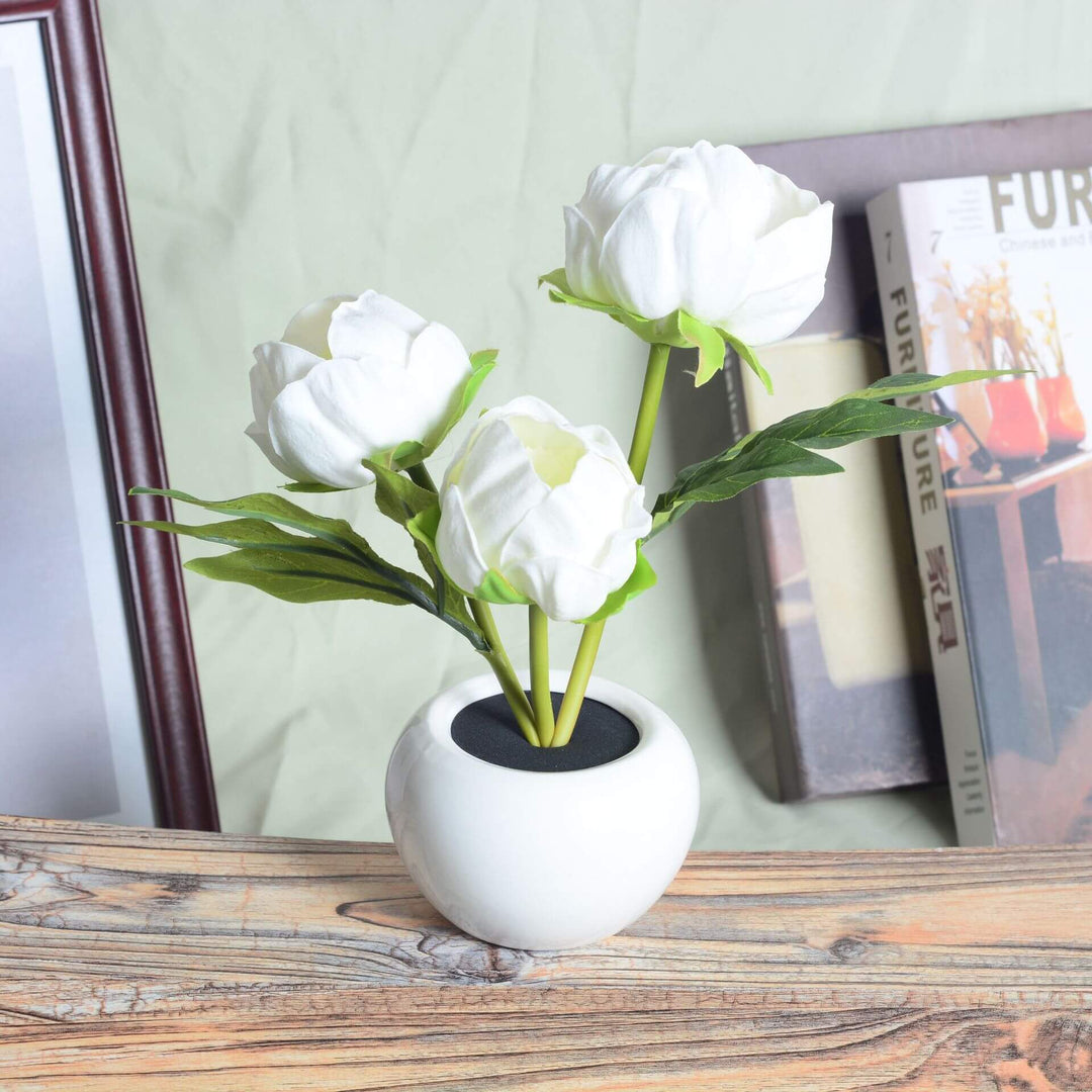 Lisslune | Modern Creative Simulation Tulip Peony LED Night Light Table Lamp