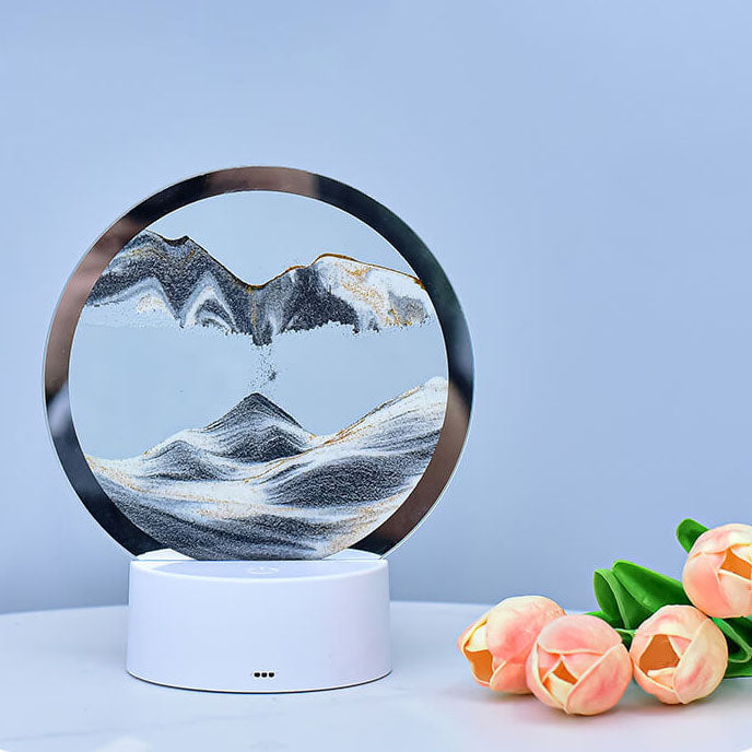 Lisslune | Creative Round Hourglass Quicksand 3D LED Night Light Table Lamp
