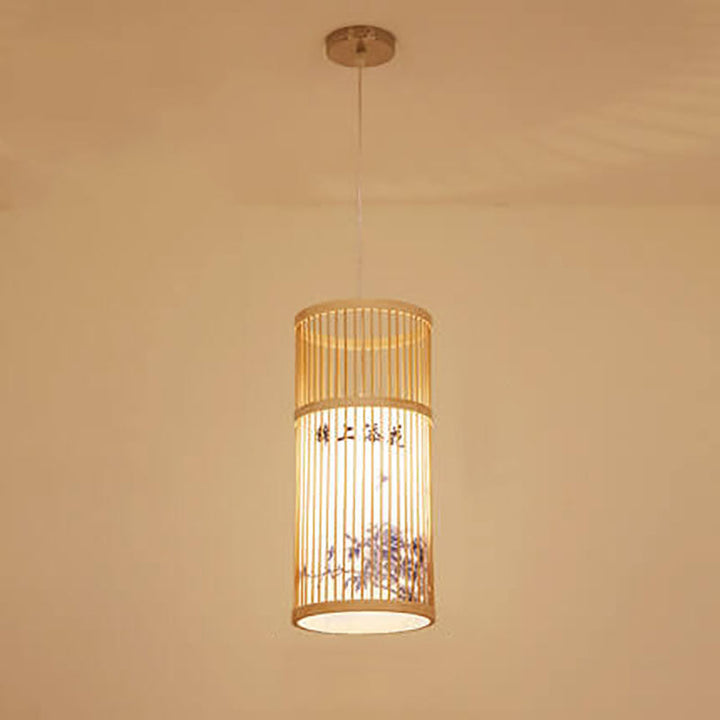 Lisslune | Bambora Zen Pendant Light | Handwoven Bamboo Lantern | Japanese Design | Natural Elegance