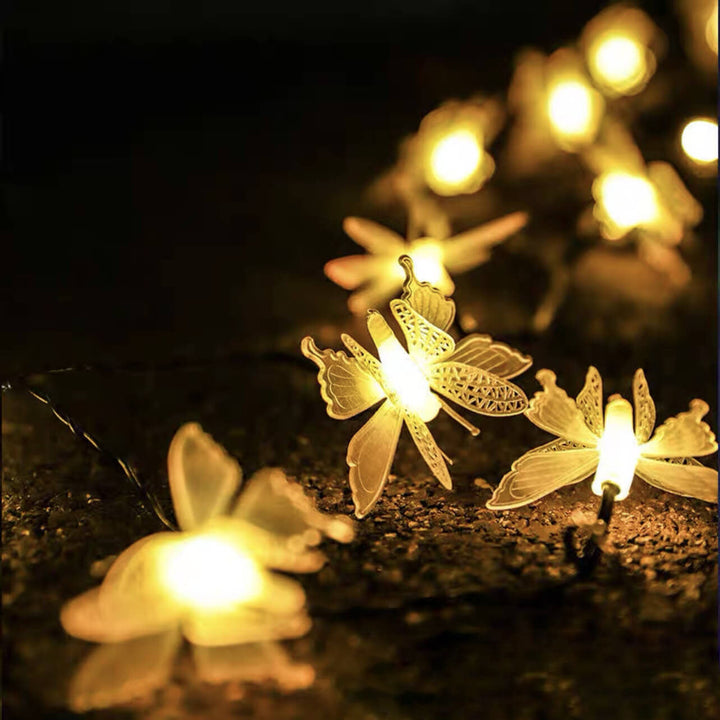 Lisslune | Luminelle LED String Lights | Butterfly Design | For Garden, Balcony & Terrace | Outdoor Decor