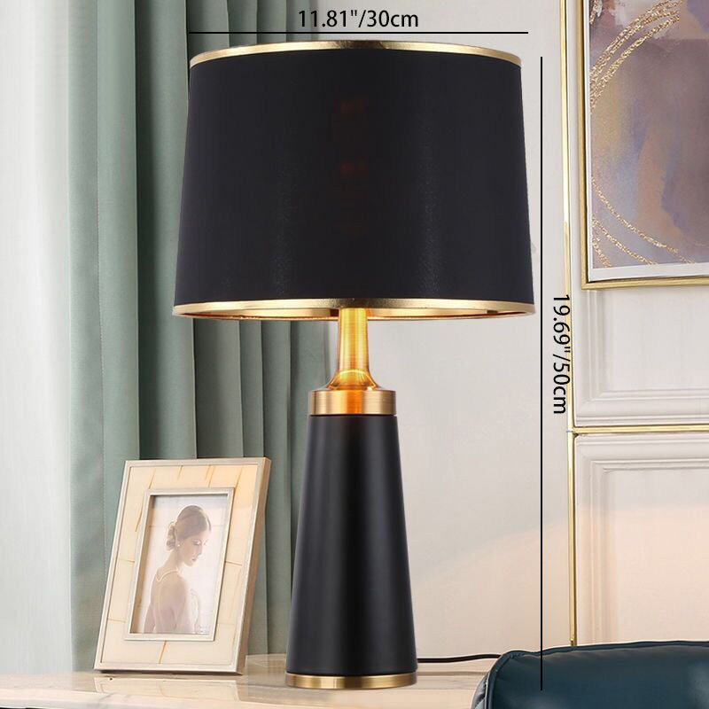 Lisslune | Modern Transitional Cylinder Iron Fabric 1-Light Table Lamp for the Living Room