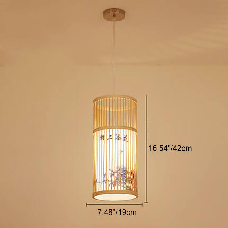 Lisslune | Bambora Zen Pendant Light | Handwoven Bamboo Lantern | Japanese Design | Natural Elegance