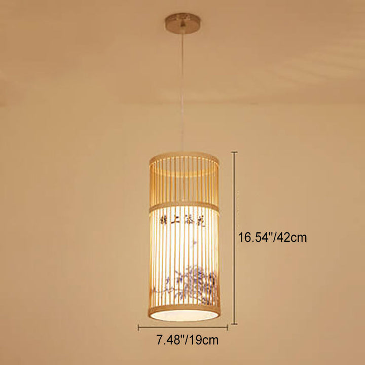 Lisslune | Bambora Zen Pendant Light | Handwoven Bamboo Lantern | Japanese Design | Natural Elegance