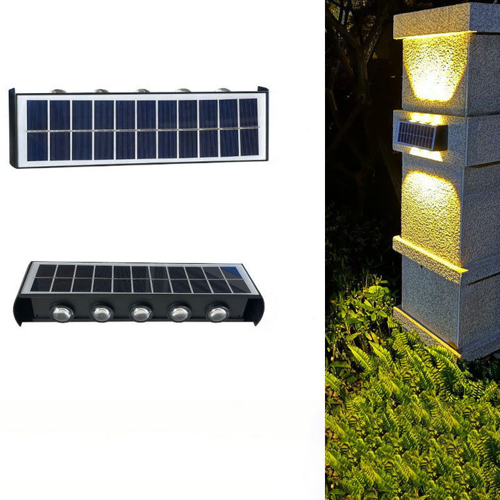 Lisslune | Modern Simplicity Solar Waterproof Rectangular ABS PMMA LED Wall Light Lamp For Outdoor Patio