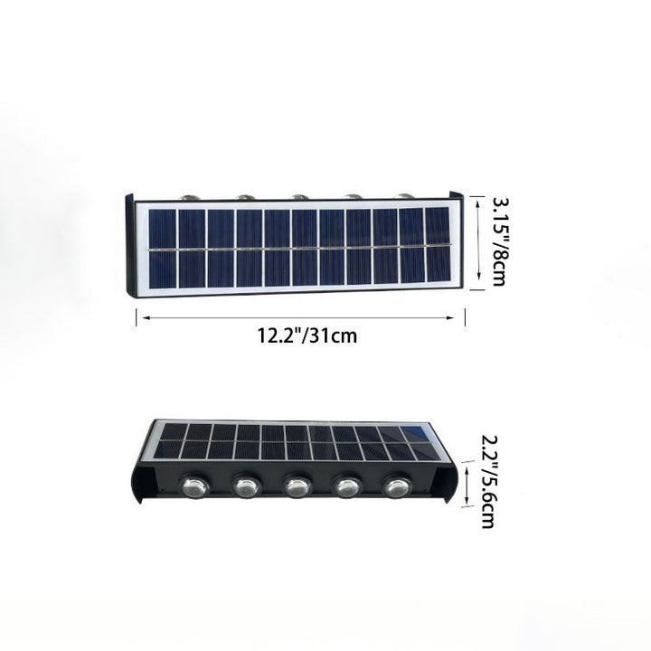 Lisslune | Modern Simplicity Solar Waterproof Rectangular ABS PMMA LED Wall Light Lamp For Outdoor Patio