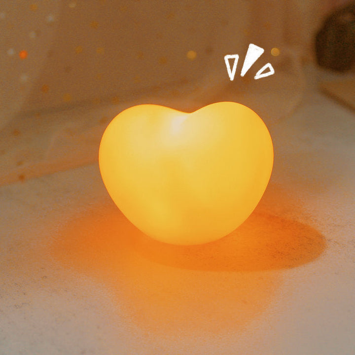 Lisslune | LuvSphere Silicone LED Night Light | Heart-Shaped Design | Table Lamp | Warm Mood Light | Decorative