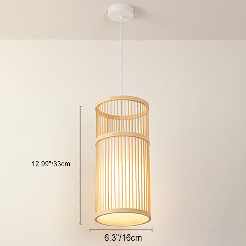 Lisslune | Bambora Zen Pendant Light | Handwoven Bamboo Lantern | Japanese Design | Natural Elegance