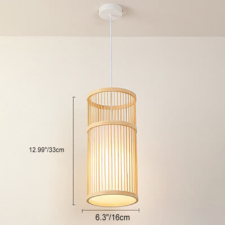 Lisslune | Bambora Zen Pendant Light | Handwoven Bamboo Lantern | Japanese Design | Natural Elegance