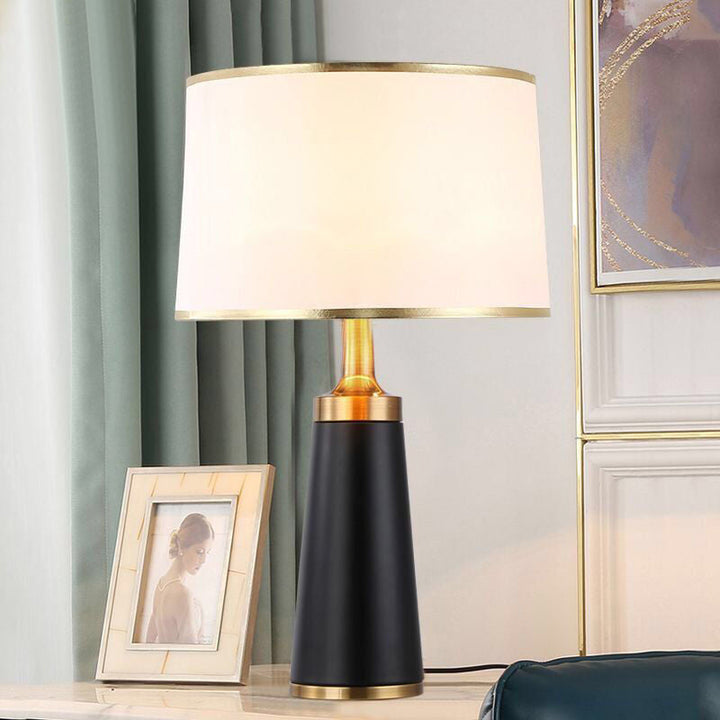 Lisslune | Modern Transitional Cylinder Iron Fabric 1-Light Table Lamp for the Living Room