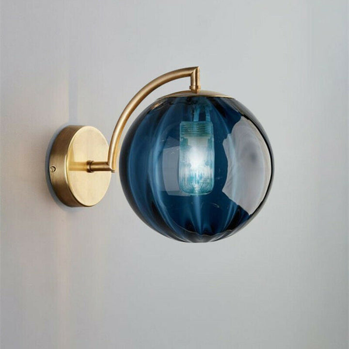 Lisslune | Contemporary Scandinavian Round Ball Iron Glass 1-Light Wall Lamp for Living Room