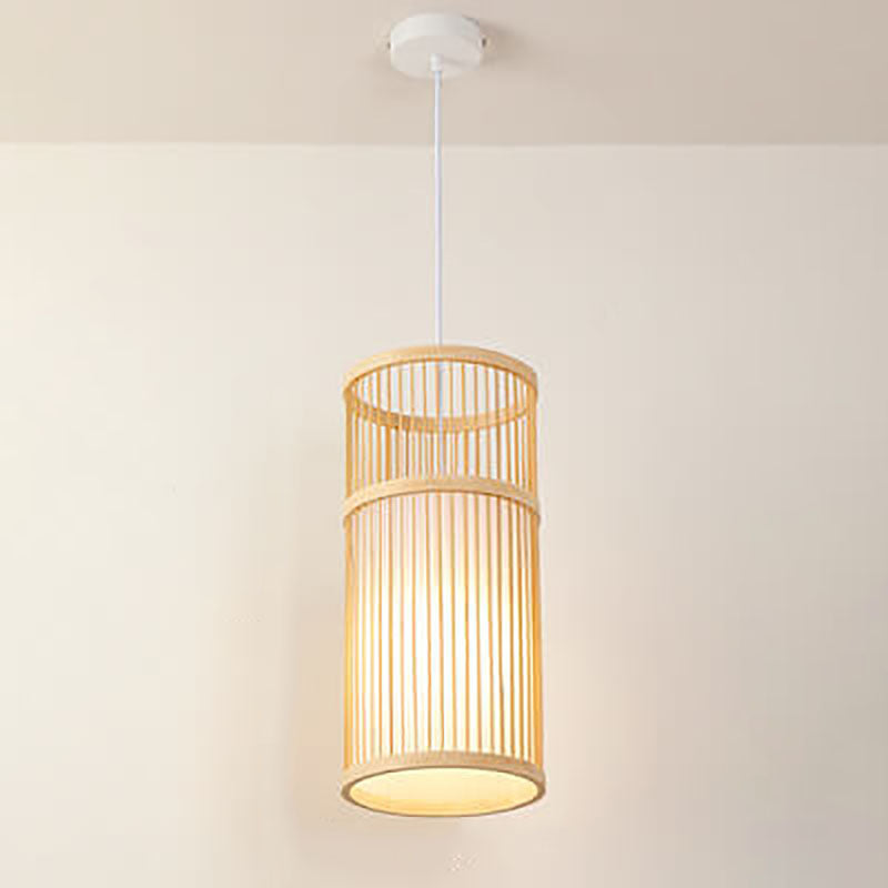 Lisslune | Bambora Zen Pendant Light | Handwoven Bamboo Lantern | Japanese Design | Natural Elegance