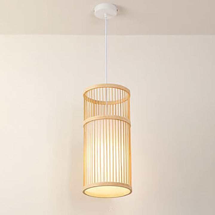 Lisslune | Bambora Zen Pendant Light | Handwoven Bamboo Lantern | Japanese Design | Natural Elegance