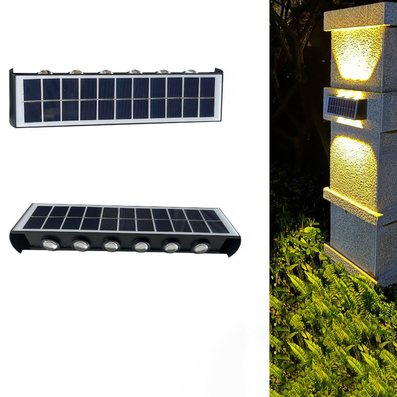 Lisslune | Modern Simplicity Solar Waterproof Rectangular ABS PMMA LED Wall Light Lamp For Outdoor Patio