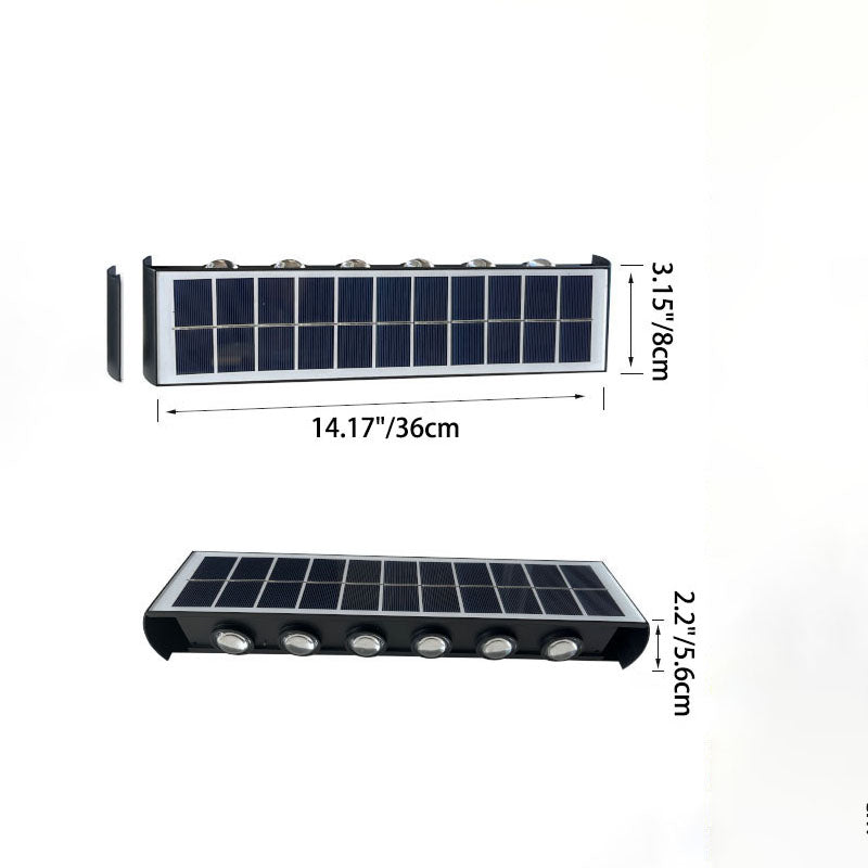 Lisslune | Modern Simplicity Solar Waterproof Rectangular ABS PMMA LED Wall Light Lamp For Outdoor Patio