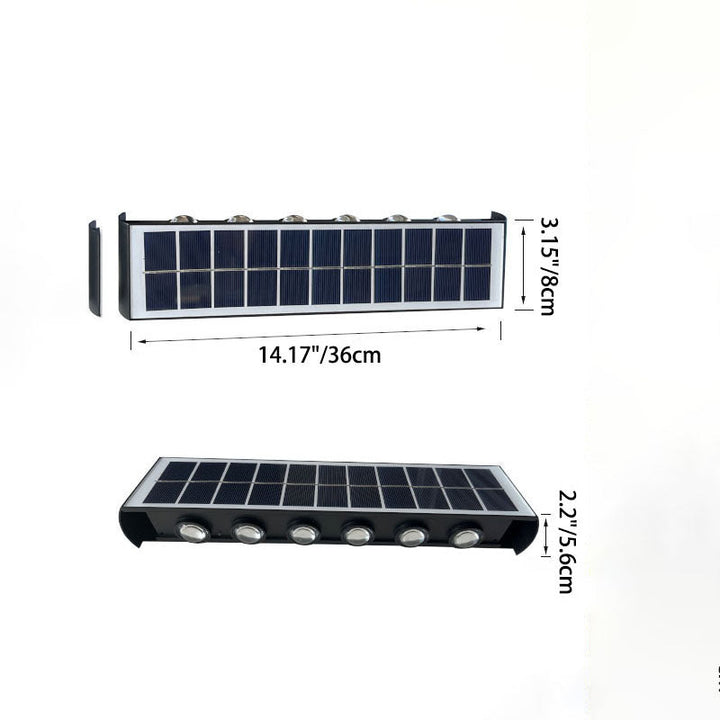 Lisslune | Modern Simplicity Solar Waterproof Rectangular ABS PMMA LED Wall Light Lamp For Outdoor Patio