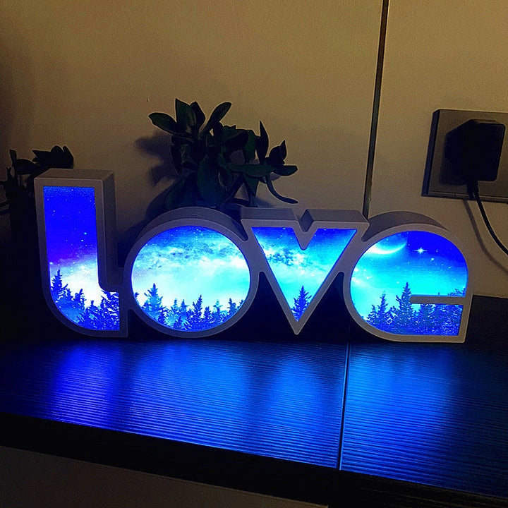 Lisslune | Modern Art Deco waterproof PS LOVE letters LED table lamp for the bedroom
