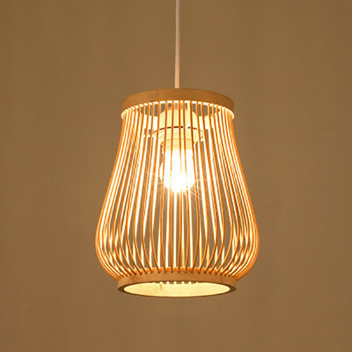 Lisslune | Bambora Zen Pendant Light | Handwoven Bamboo Lantern | Japanese Design | Natural Elegance