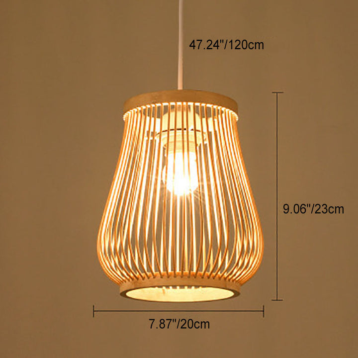 Lisslune | Bambora Zen Pendant Light | Handwoven Bamboo Lantern | Japanese Design | Natural Elegance