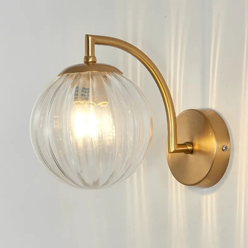 Lisslune | Contemporary Scandinavian Round Ball Iron Glass 1-Light Wall Lamp for Living Room
