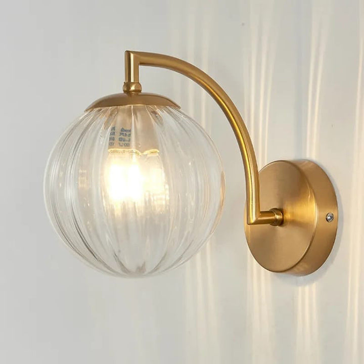 Lisslune | Contemporary Scandinavian Round Ball Iron Glass 1-Light Wall Lamp for Living Room