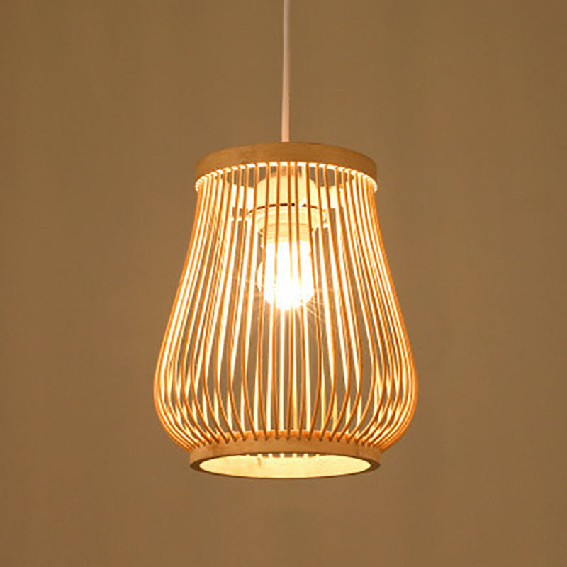Lisslune | Bambora Zen Pendant Light | Handwoven Bamboo Lantern | Japanese Design | Natural Elegance