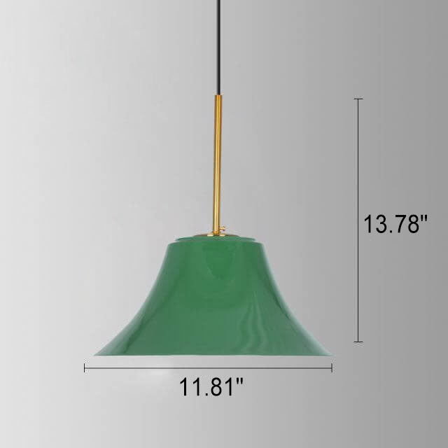 Lisslune | RetroDome Industrial Vintage Pendant Light | Green Iron Dome Design | Single Light | Rustic Ceiling Lighting