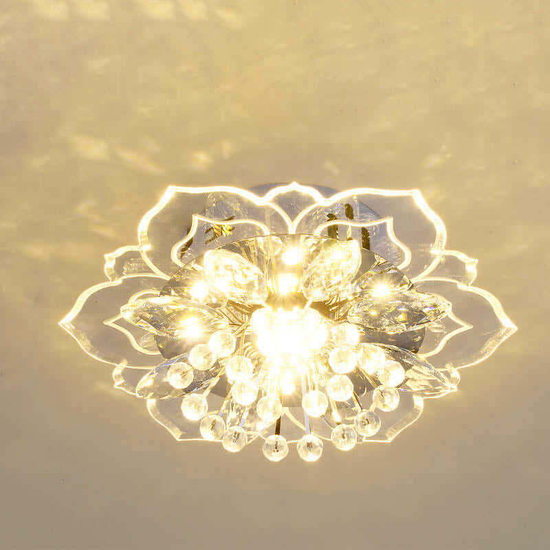 Lisslune | GlowPetal LED Crystal Ceiling Light | Flower Shaped | Modern Design | Energy Saving | Decorative Lighting