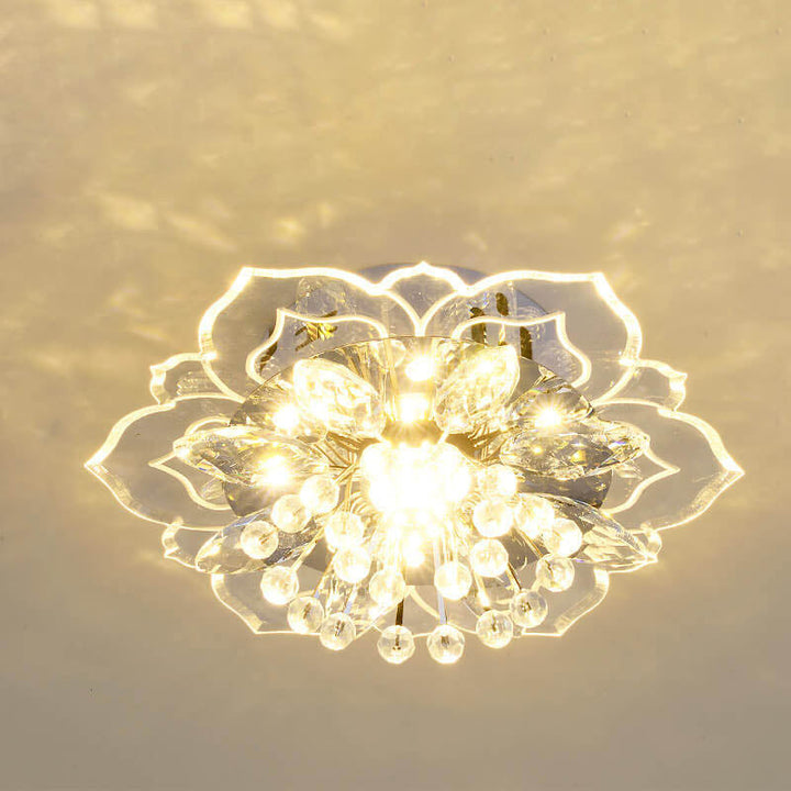 Lisslune | GlowPetal LED Crystal Ceiling Light | Flower Shaped | Modern Design | Energy Saving | Decorative Lighting