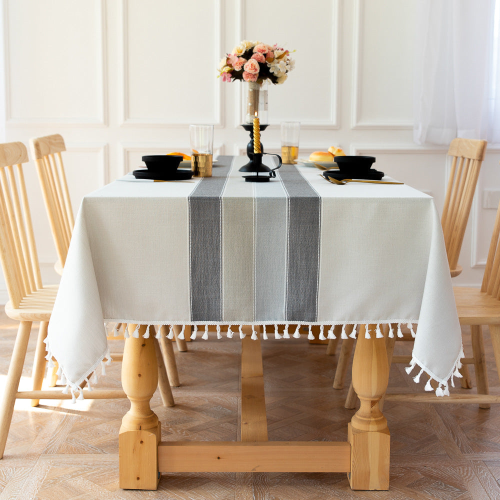 Lisslune | Waterproof Oil-resistant Rectangular Tablecloth Cotton Linen Wrinkle-resistant Tablecloth for Kitchen Dining Room Buffet Party