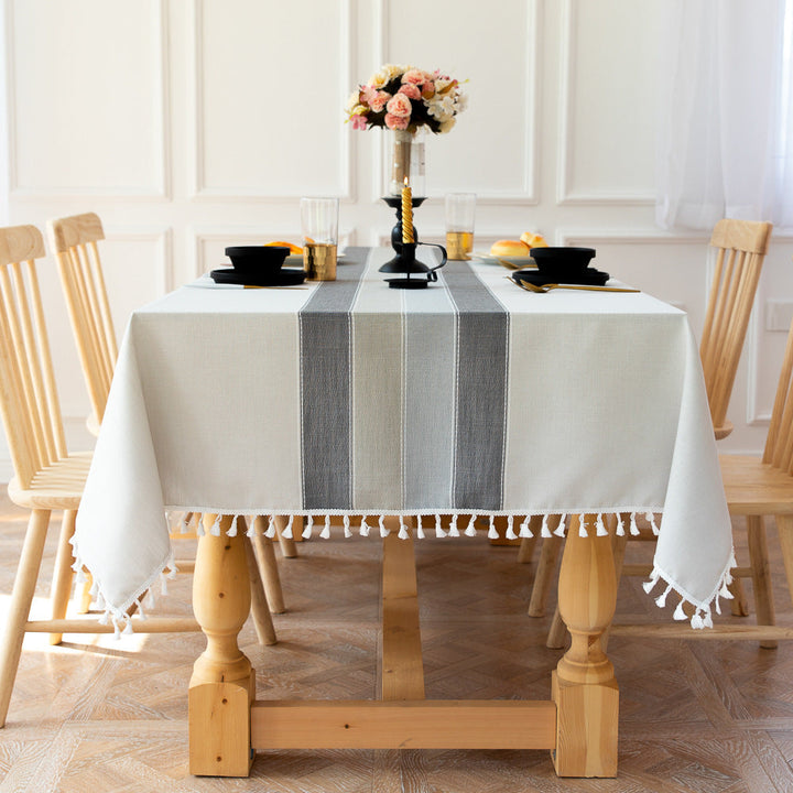 Lisslune | Waterproof Oil-resistant Rectangular Tablecloth Cotton Linen Wrinkle-resistant Tablecloth for Kitchen Dining Room Buffet Party