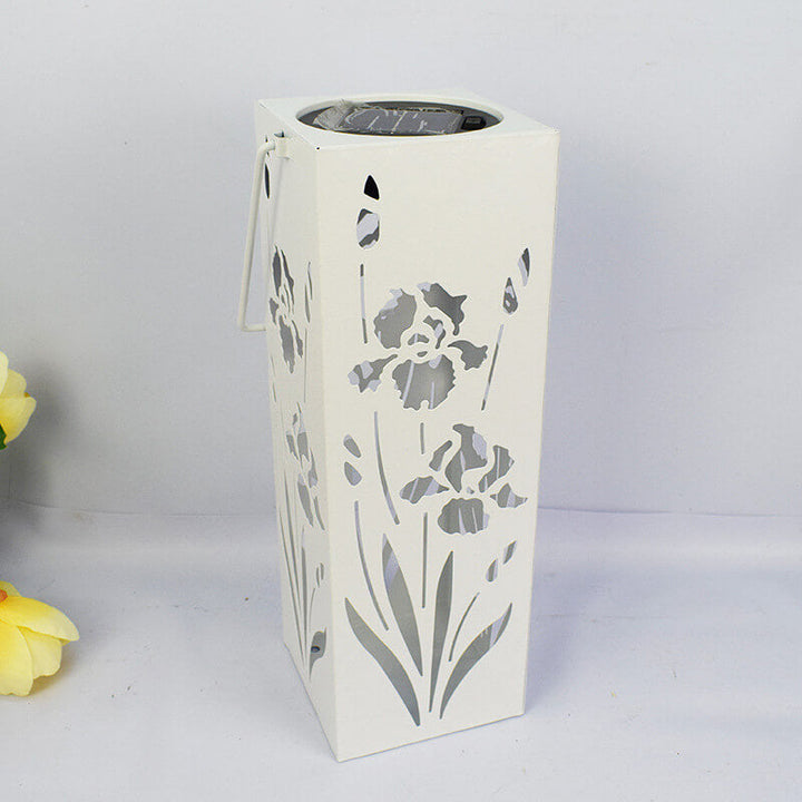 Lisslune | Solar Butterfly Rose Pattern Hollow Column LED Outdoor Waterproof Decorative Lamp