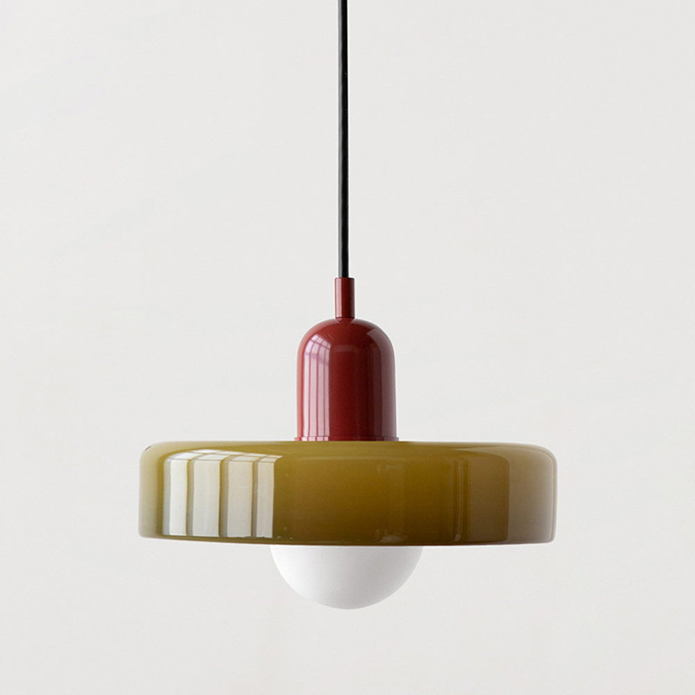 Lisslune | Coloured Glass Pendant Light – Elegant Bauhaus-Style Hanging Lamp for Living Room & Dining Area
