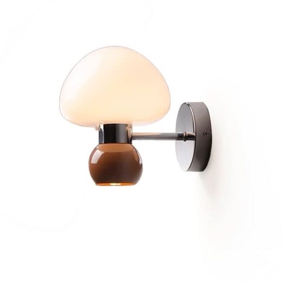 Lisslune | Cream Glass Mushroom Wall Sconce Light