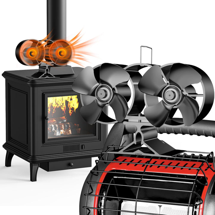 Lisslune | 4-Blade Fireplace Fan for Wood Stove