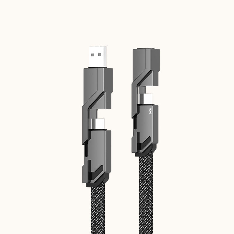 Lisslune | 4-in-1 braided anti-tangle charging cable