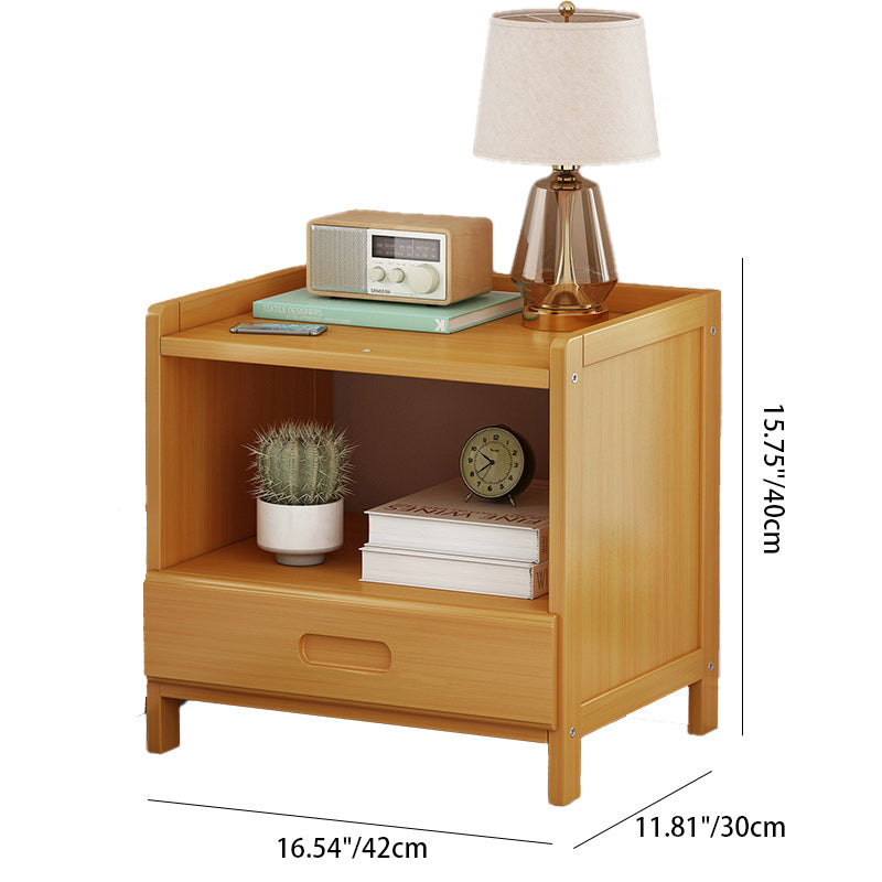 Lisslune | HanaCrate Japanese Nightstand | Solid Wood | 1 or 3 Drawers | Minimalist Design for Bedroom
