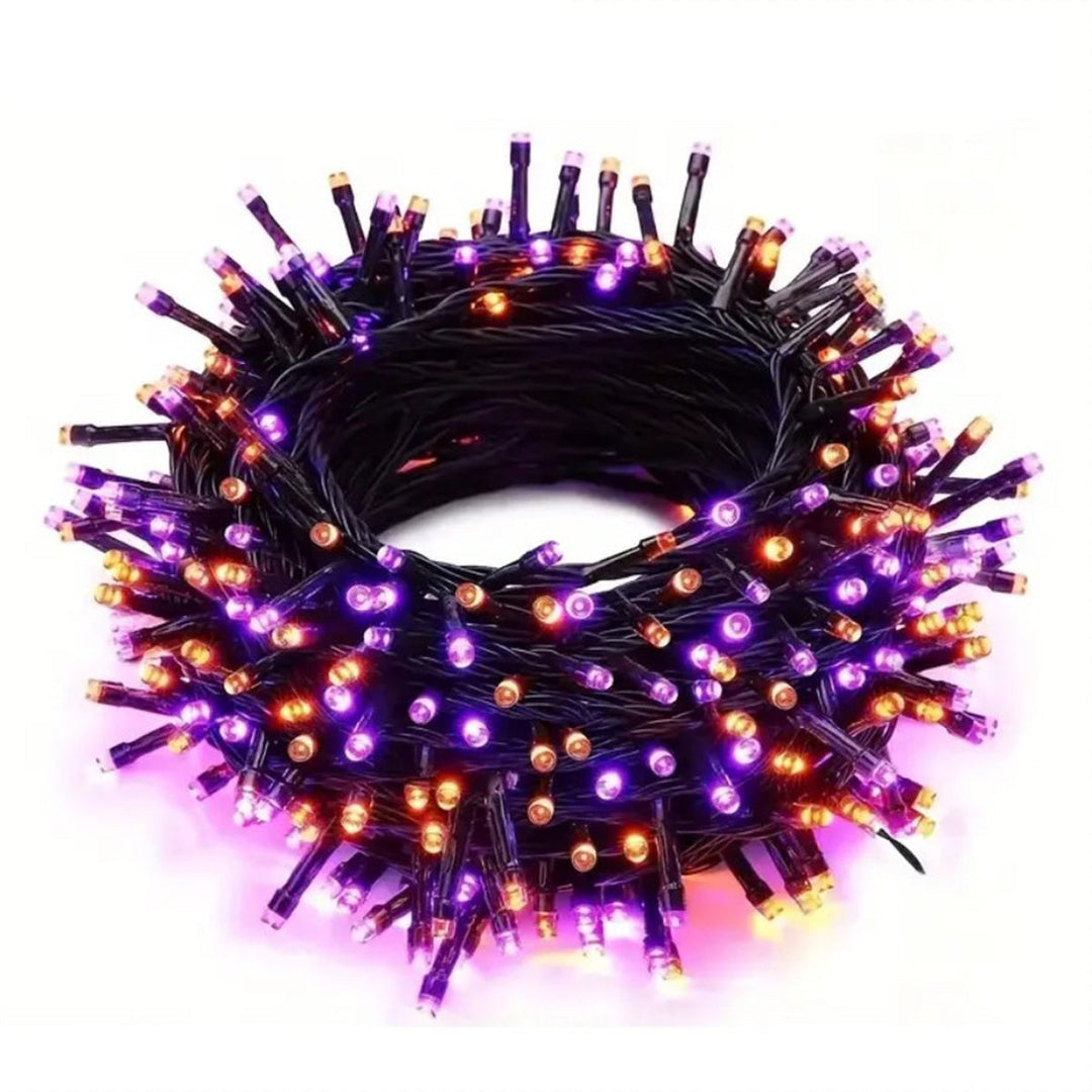 Lisslune | Halloween LED String Lights – Purple and Orange Fairy Lights for Outdoor Terrace, Garden, Street, Home, Christmas, and Party Decor