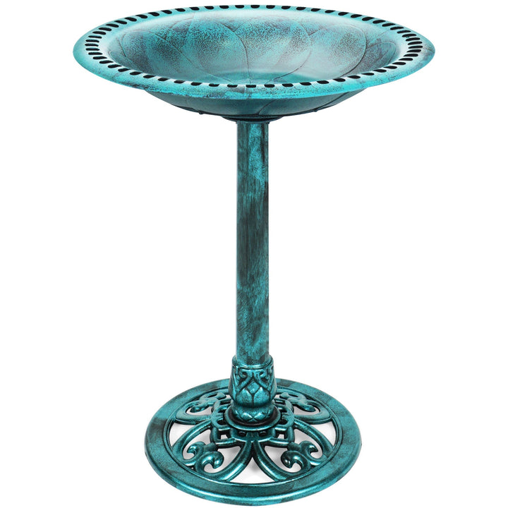 Lisslune | Birdbath for the garden with Fleur-de-Lis decoration